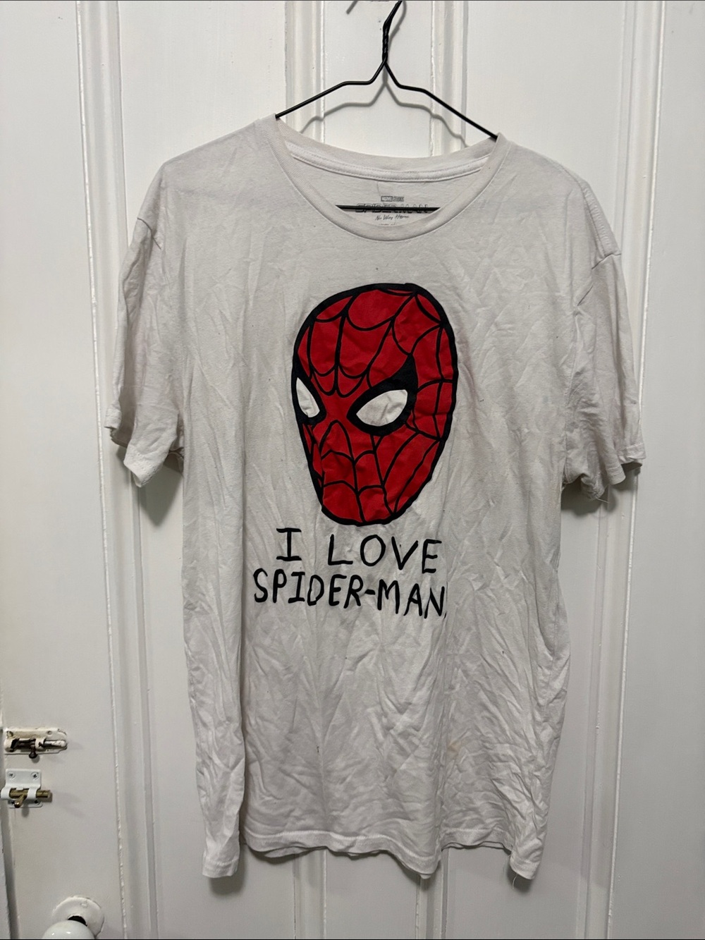 Marvel White T-Shirt with Red Spider-Man Mask Graphic
